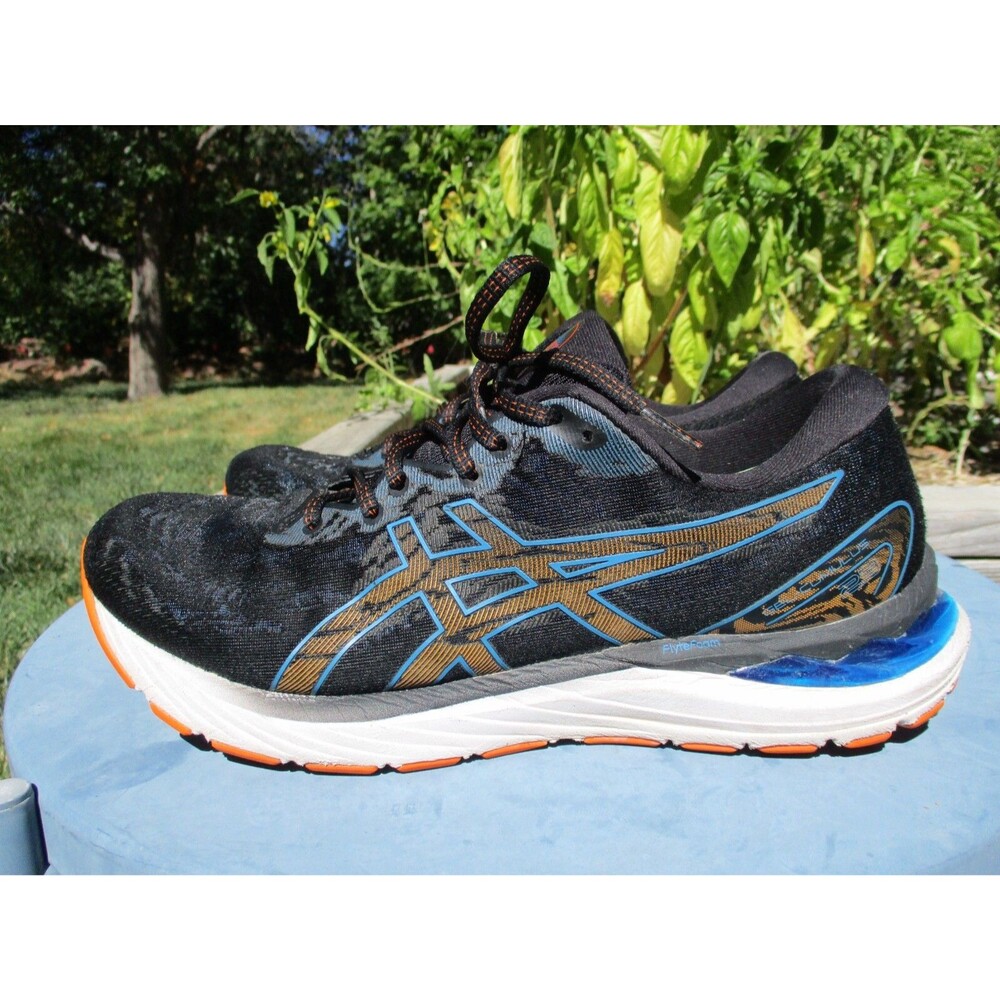 ASICS Gel Cumulus 23 Mens 9 Black Blue Orange Running Athletic Shoes 1011B012 - Picture 4 of 12